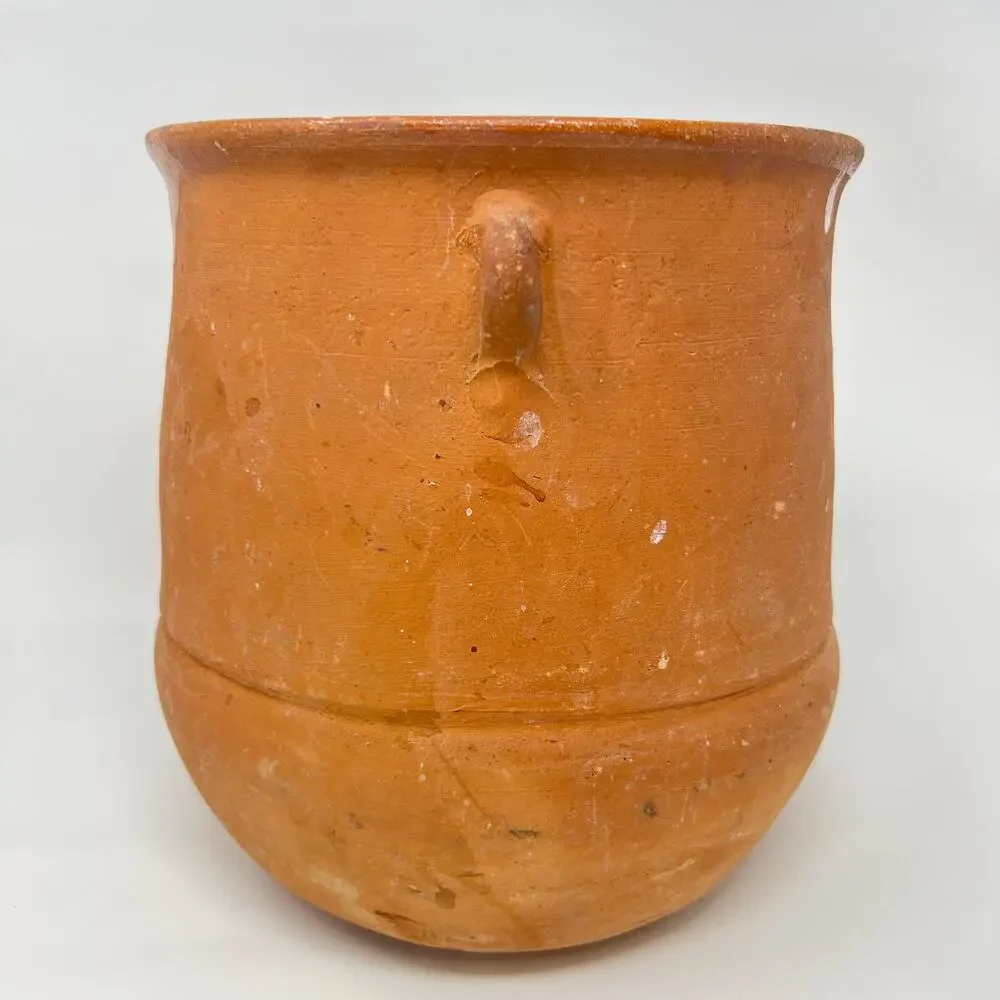 Antique Greek Terracotta Olive Oil Pot Pithari Jar Signed Ophrisi Crock 9 Inches
